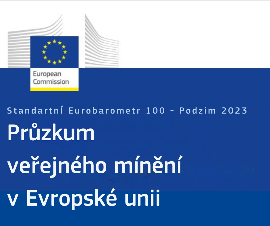 Logo EK a npis Eurobarometr podzim 2023 - przkum veejnho mnn v EU
